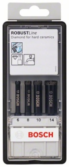 Набор из 4 алмазных свёрл Robust Line для мокрого сверления 6 8 10 14 mm 2607019880